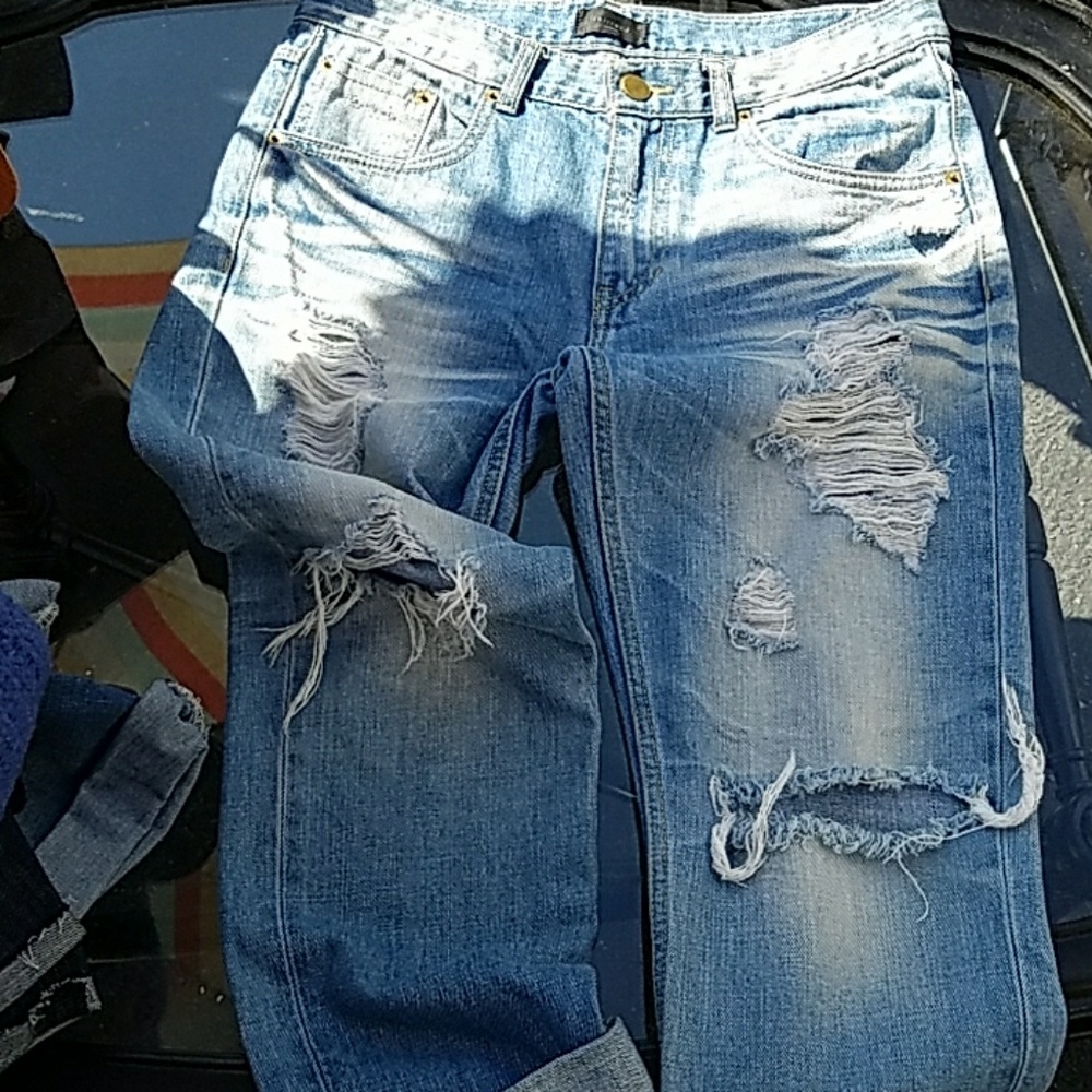Distressed jeans